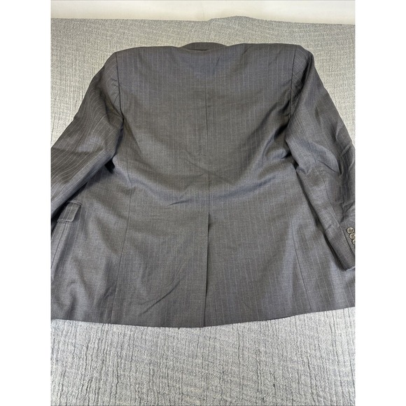 Mens Ralph Lauren Blazer Sport Coat Sport Jacket Wool 44R Black Striped - Picture 11 of 11
